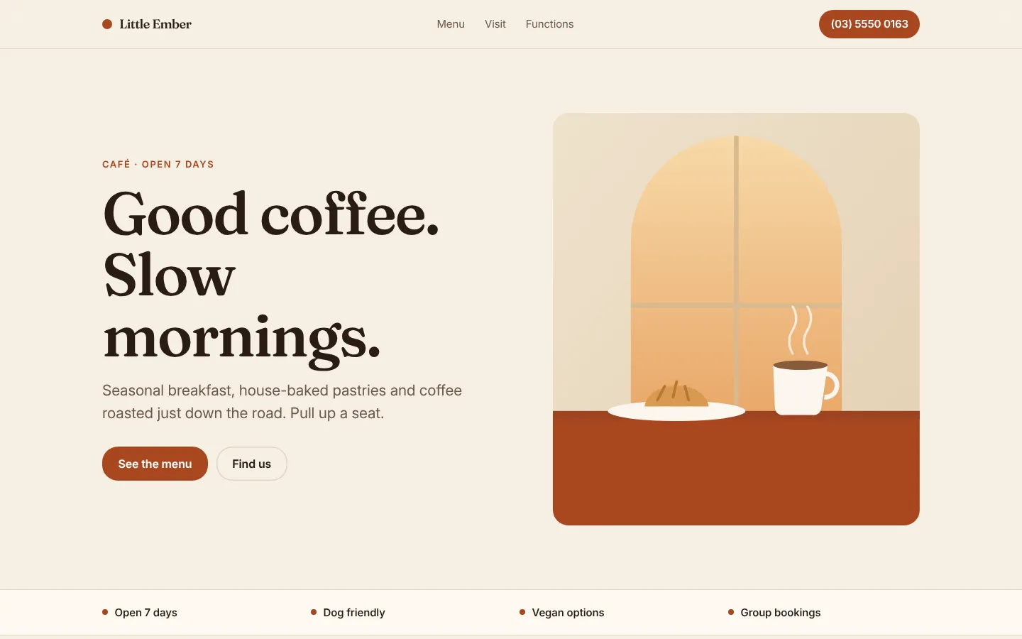 Little Ember concept website on a desktop screen